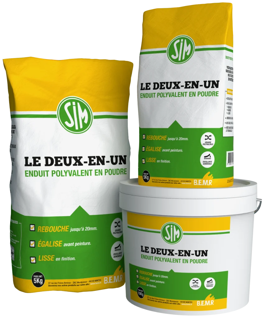 SIM Le 2 en 1 – Enduit polyvalent intérieur en poudre