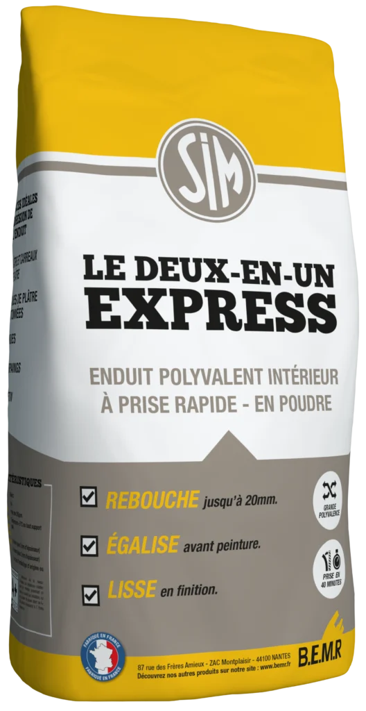 SIM Le 2 en 1 Express – Enduit polyvalent intérieur à prise rapide en poudre
