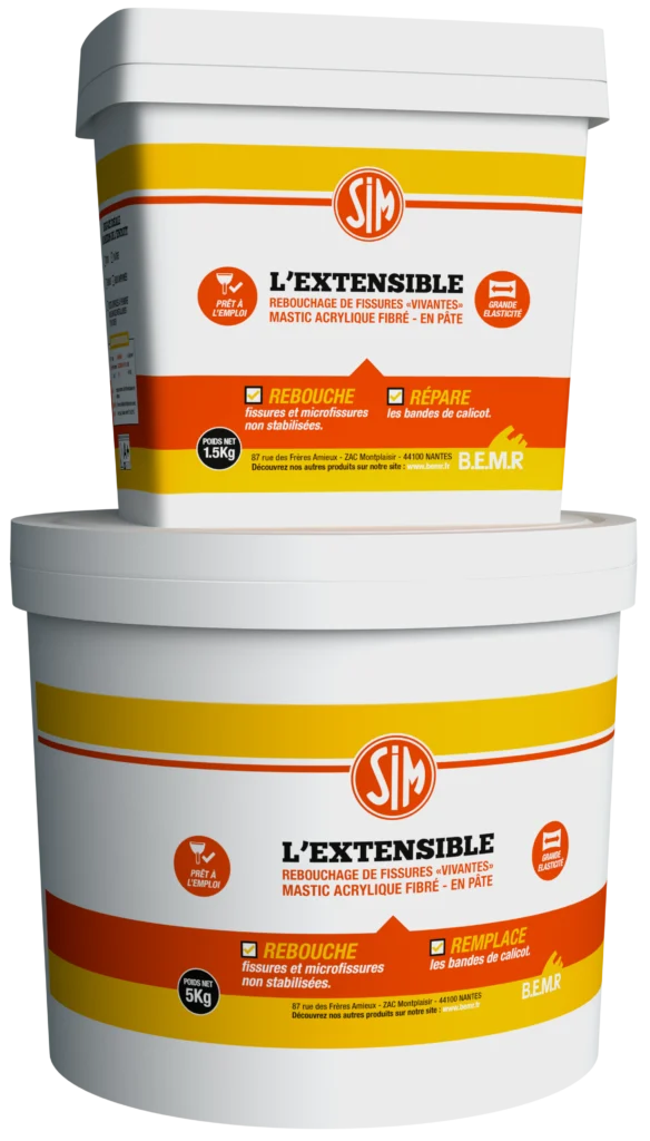 SIM L'Extensible – Mastic acrylique fibré en pâte pour fissures vivantes